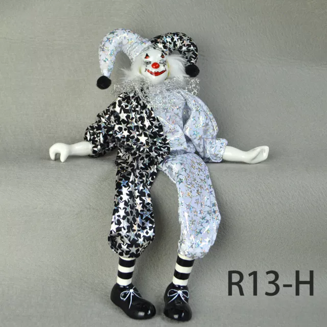 Hand Painted Porcelain Clown Doll Vintage Ceramic Dolls 38cm Toy Gift Home Decor
