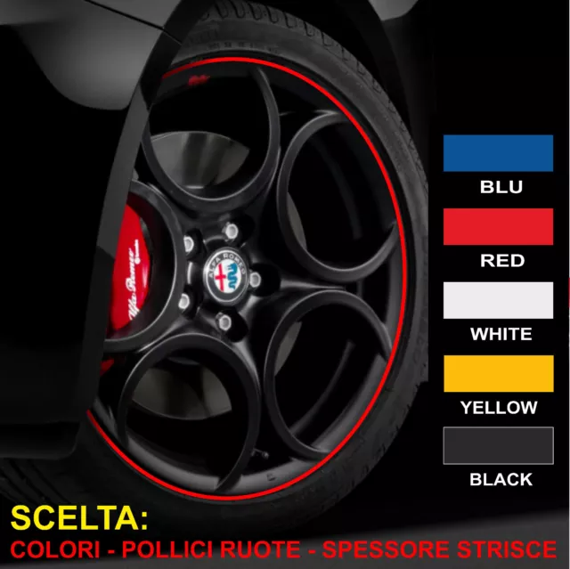 STRISCE ADESIVE CERCHI auto CATARIFRANGENTI wheel rim stickers MISURE a  SCELTA EUR 12,90 - PicClick IT