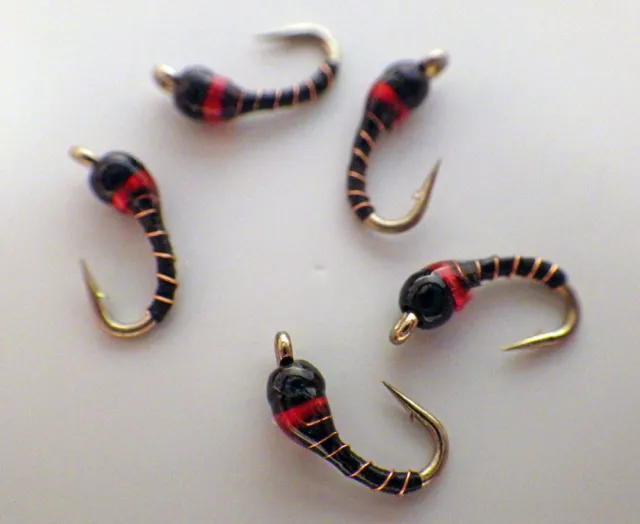 Zebra Midge Tungsten Black N' Copper-Ruby Hot Spot-Fly Fishing Flies-Trout Flies