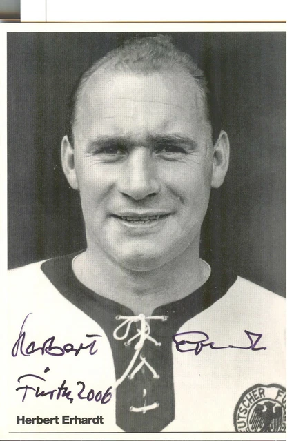 HERBERT ERHARDT DFB Nationalspieler AK mit Original Autogramm In