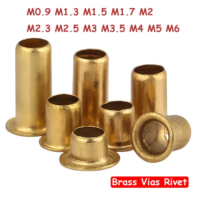 Rivetti foro via in ottone rame M3 M3,5 fori passanti foderi cavi