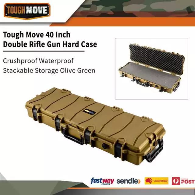 Tough Move 40 Inch Double Rifle Gun Hard Case - Crushproof Dustproof Weather Res