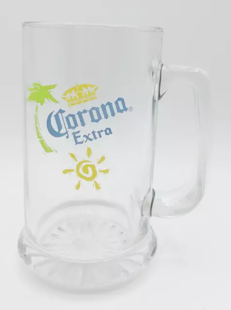Corona Extra Advertising Glass Beer Mug Stein - Starburst Base