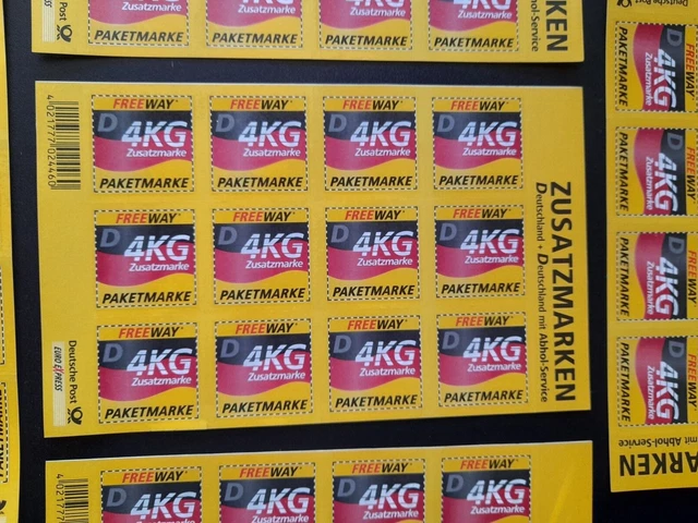 6x  4 kg- Freeway Zusatzmarken für DHL-Paketmarken, 1 Bogen, unbegrenzt gültig