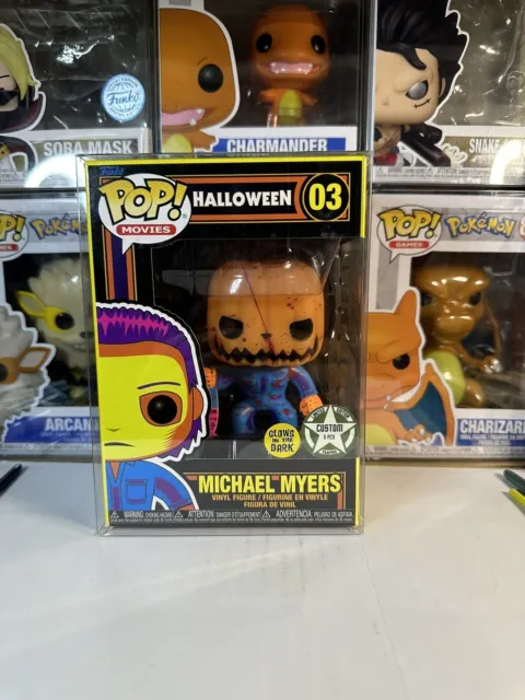 Custom Funko Pop! Halloween Bloody GITD Michael Myers #3 Pumpkin Head Blacklight