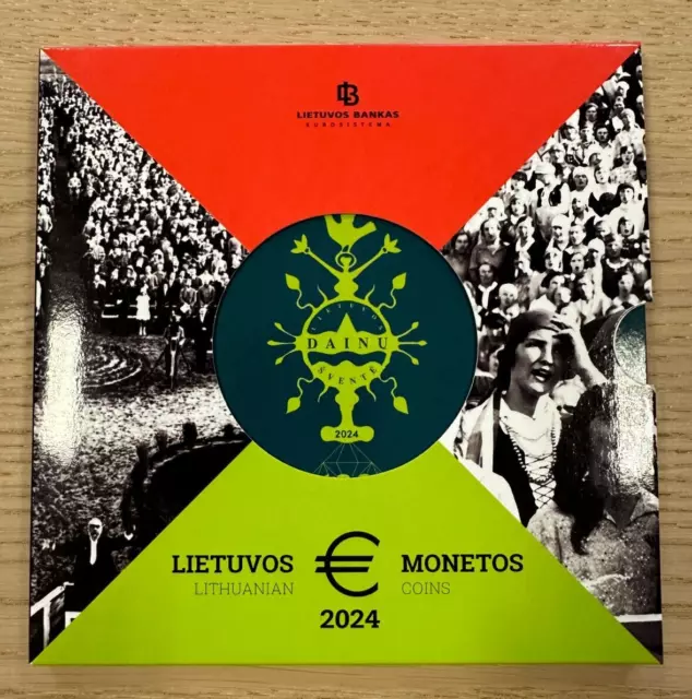 LITUANIE UNC 2024 Ensemble officiel de pièces de monnaie BU Mint 1 cent - 2...