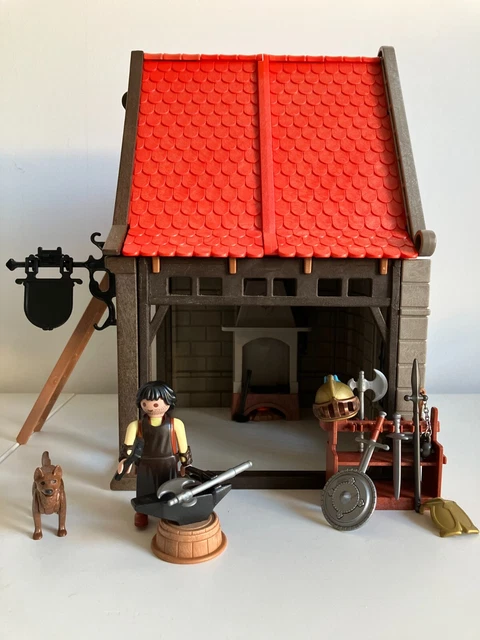 MAISON DE POUPÉE médiévale poterie Playmobil Vintage Rare Bon Etat EUR