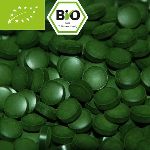 500g Bio Chlorella, 2000 Presslinge ohne Zusätze - 100% Bio mit Analyse