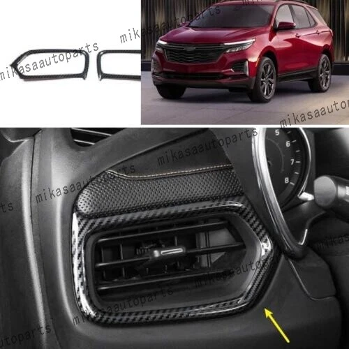 For Chevrolet Equinox 2018-2023 Carbon Fiber L&R AC Air Outlet Vent Cover Trim s