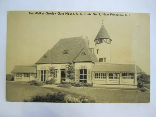 WALKER-GORDON GATE HOUSE POSTCARD NEAR PRINCETON NJ NEW JERSEY 1920s