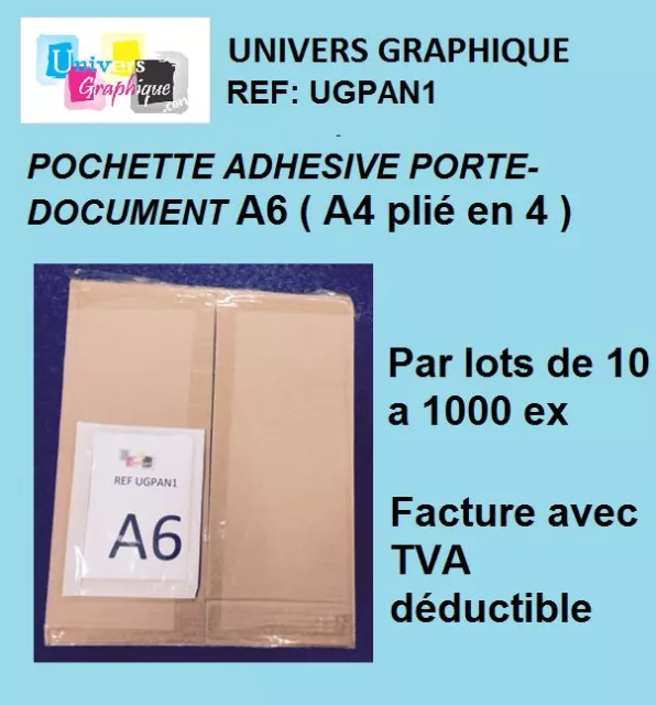 POCHETTE PORTE DOCUMENT A6 adhésive de 10 a 1000 ex EUR 3,90 - PicClick FR