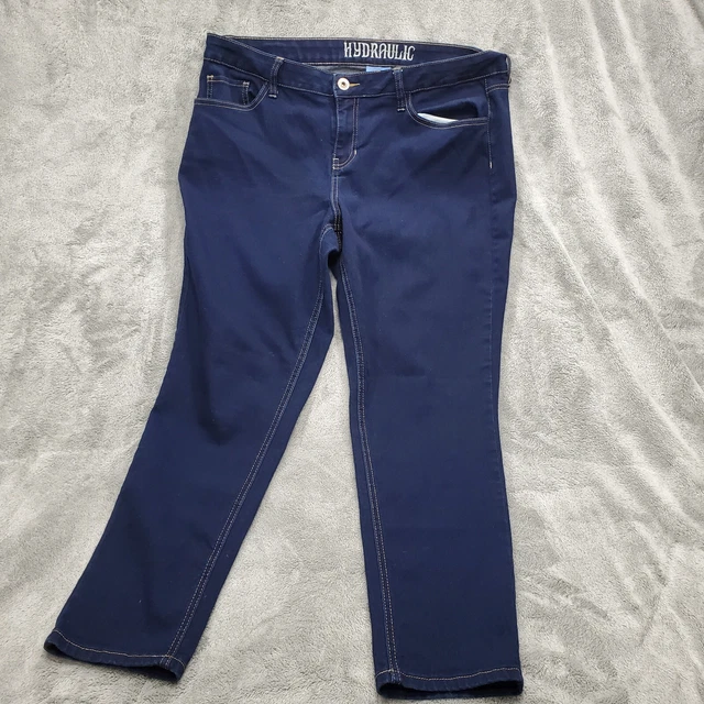 Hydraulic Womens Lola Curvy Super Skinny Jeans Size 18W Dark Blue Mid Rise