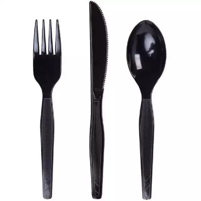 Plastic Cutlery, Heavy Mediumweight Teaspoons, Black, 1,000/Carton -DXETM517