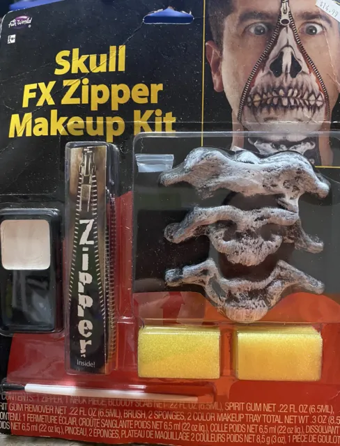 Zipper Face FX Makeup Kit for Adult Halloween Costume Bloody Horror