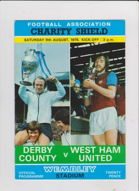 1975 F.A.Charity Shield.Derby County v West Ham United.