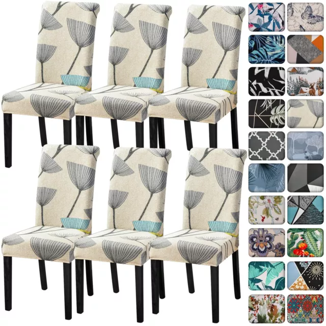 Senllori Dining Room Chair Covers Set of 6Stretch Printed Pattern Parsons Cha...