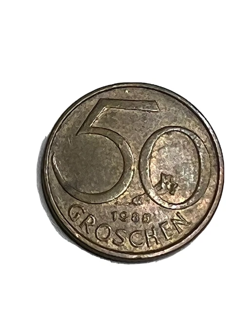 Austria 50 Groschen 1985 Coin KM 2885 19.5 mm VG