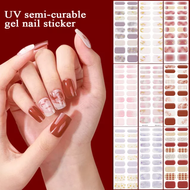 Nail Art Adesivi Autoadesivo Fasce Completo Cover Smalto Gel Glitter Manicure ^