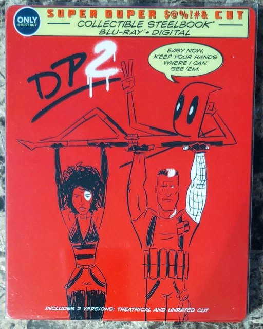 Deadpool 2 (Blu-ray, 2018, 2-Disc Set Super Duper Cut Steelbook w Slipcover)