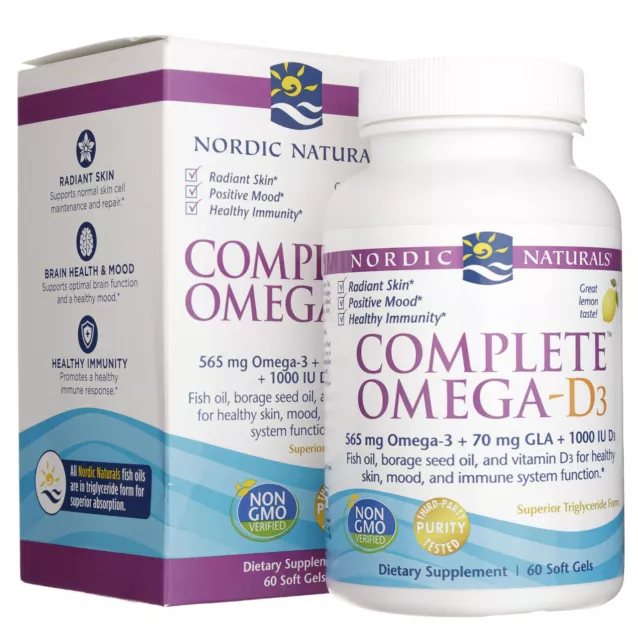Nordic Naturals Complete Omega-D3 gusto limone, 60 capsule