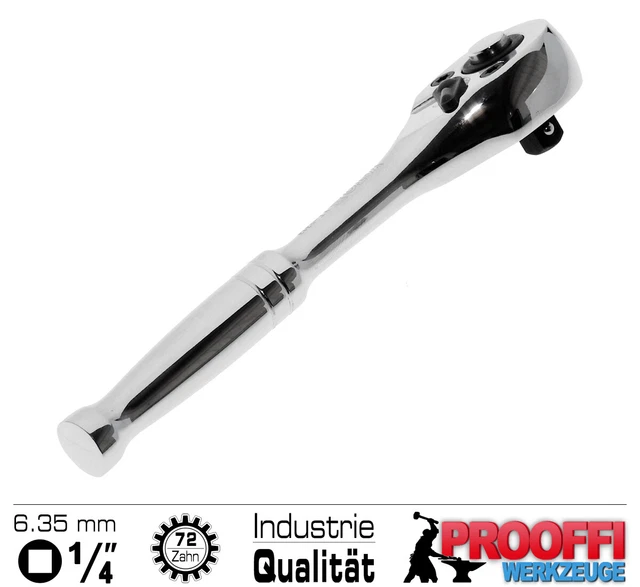 Hochwertige 1/4" Umschalt Knarre Ratsche Feinverzahnung Hohe Drehmoment BL Y0313