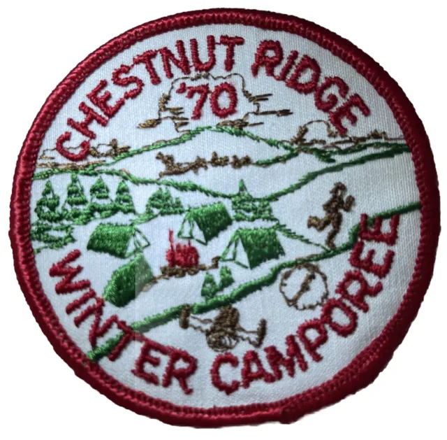 Chestnut Ridge Patch 1970 Winter Camporee BSA Boy Scouts Of America Badge Vtg