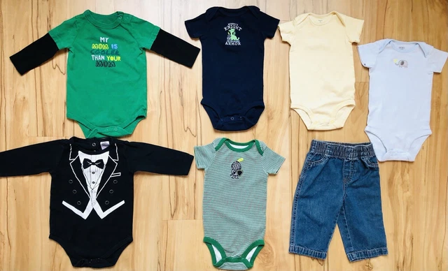 Infant Baby•Boy’s Size 9 Months•Lot Of 7 Pcs• Clothes•Bodysuits & Jeans EUC