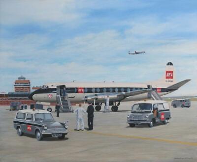 Vickers Viscount BEA British European Airways Airliner Plane Painting Art Print