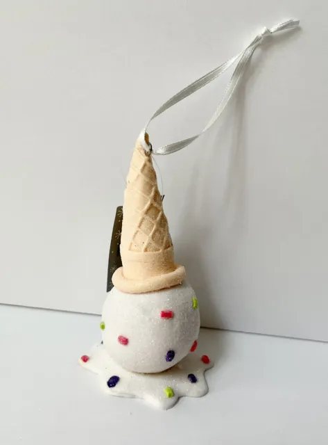 candyland melted ice cream cone With Sprinkles Christmas ornament