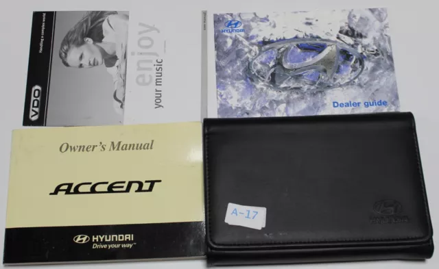 Hyundai Accent Owners Manual Handbook Wallet 2006-2009 Pack Genuine A-17