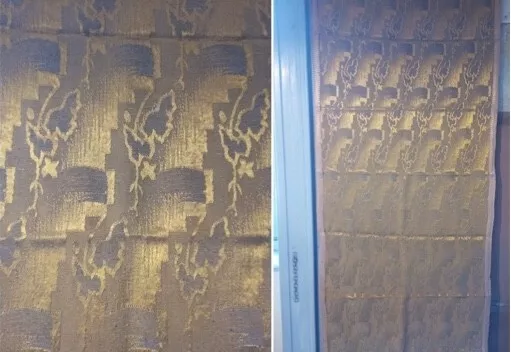 2 tende broccato color oro prima metà 900 CONDIZIONI BUONE