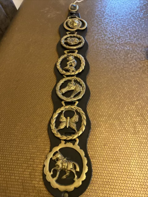 Horse Brasses On Leather Strap