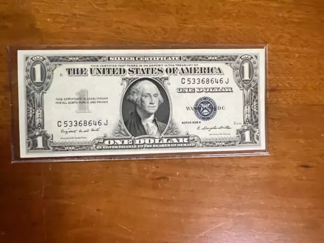 1935G $1  Silver Certificate 1935 G      Block  C J