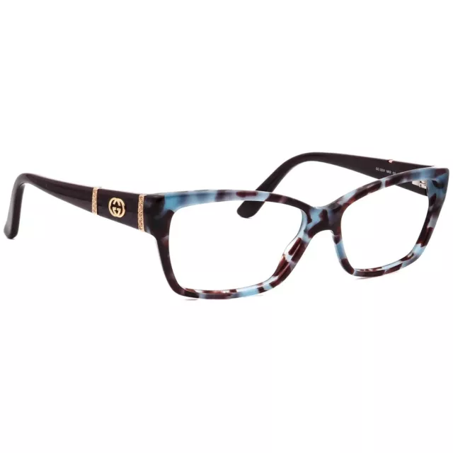 GUCCI GG3559 MKB 135 Havana Blue/Brown Cat Eye Frame Eyeglasses with Case