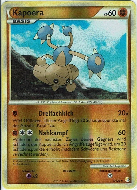 Pokemon Trading Card Heartgold Soulsilver #5/123 Kapoera Reverse Holo German