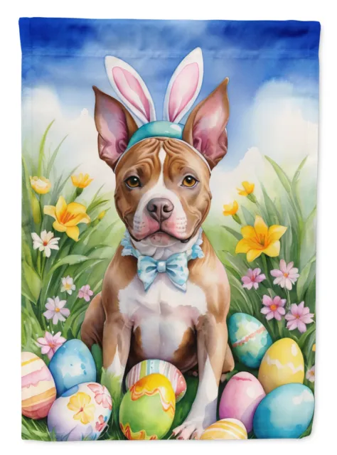 Pit Bull Terrier Easter Egg Hunt Flag Canvas House Size DAC5134CHF