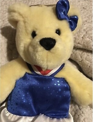 Hallmark 2002 OLYMPIC WINTER GAMES Plush Kiss Kiss Girl Bear Ice Skater Toy