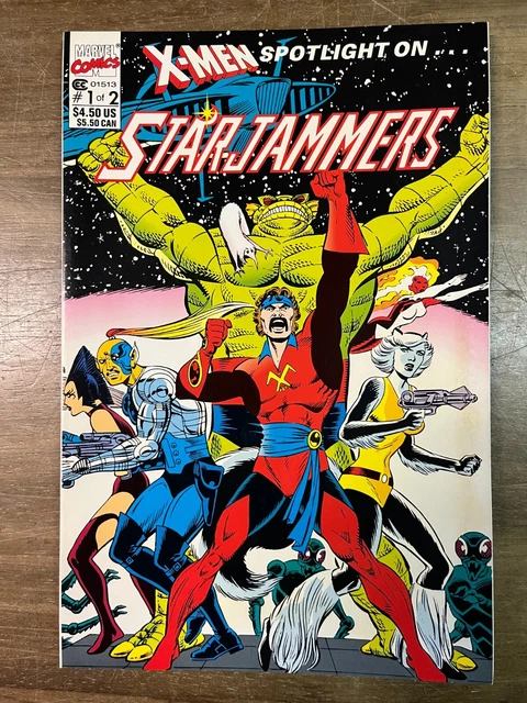 X-Men Spotlight On...Starjammers 1, 1990, wrap around cardsk cover, Newstand Ed
