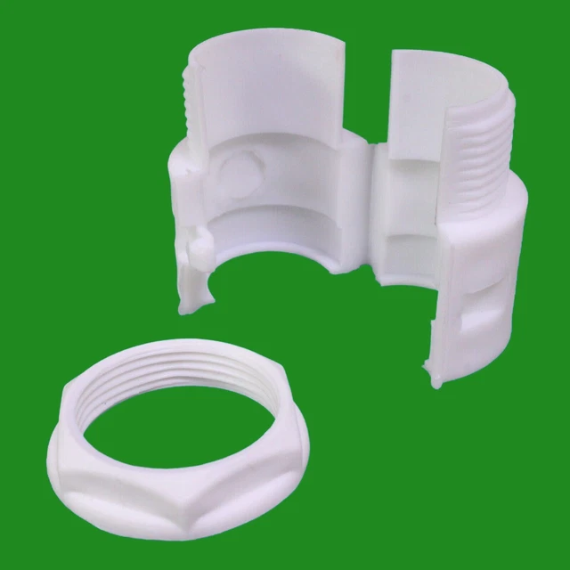 White M25 Plastic Cable Stuffing Gland Locknut Threaded Flexible Conduit Adaptor