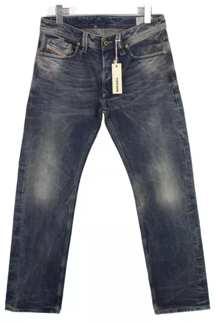 Diesel Larkee Regular-Straight 0823Y Hommes Jeans W30/L32 Bouton Whiskers Faded