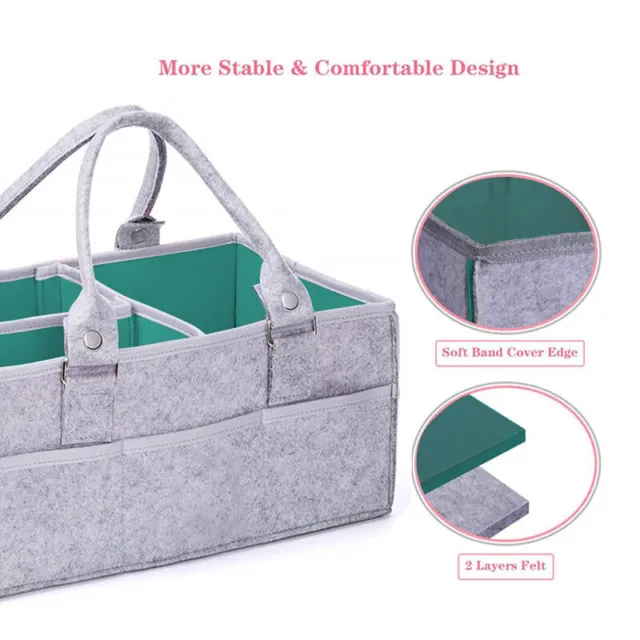 Baby Diaper Caddy Organizer Bag Rope Nursery Storage Bin Portable Handbag Basket 3