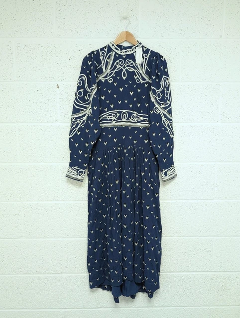 KAREN MILLEN NAVY beaded & lace dress with shawl collar & asymmetrical hem  XS 18.53 - PicClick UK