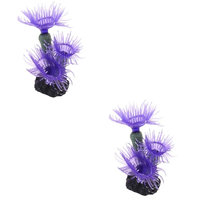 2 Pc Fish Tank Coral Artificial Plant Christmas Decorations Faux Decorate