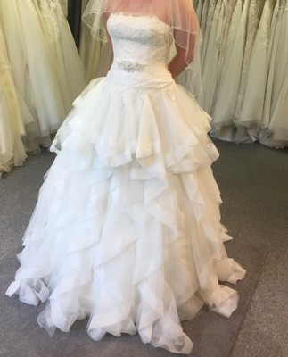 environ 25.40 cm Blanc Demetrios Nouveau York weding dress Taille 10 in 