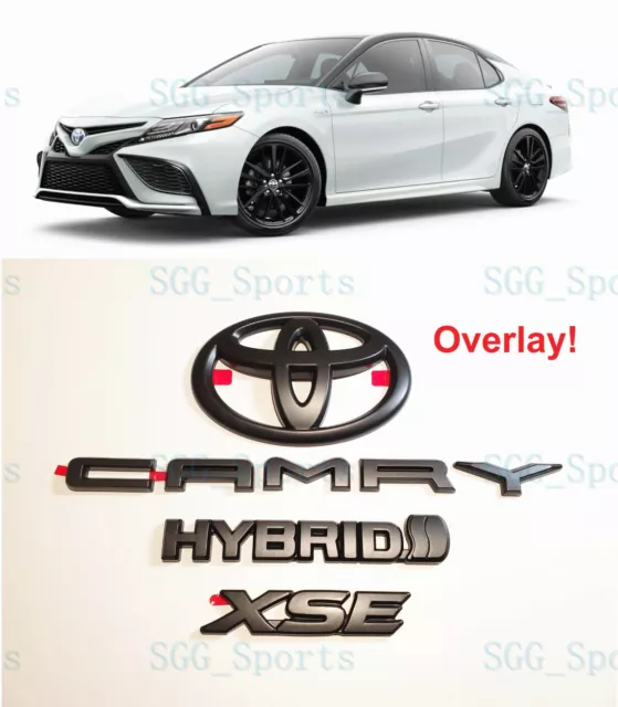 2018 - 2023 Toyota Camry Xse Hybrid Black Out Emblem Overlay Kit (00016-32094)