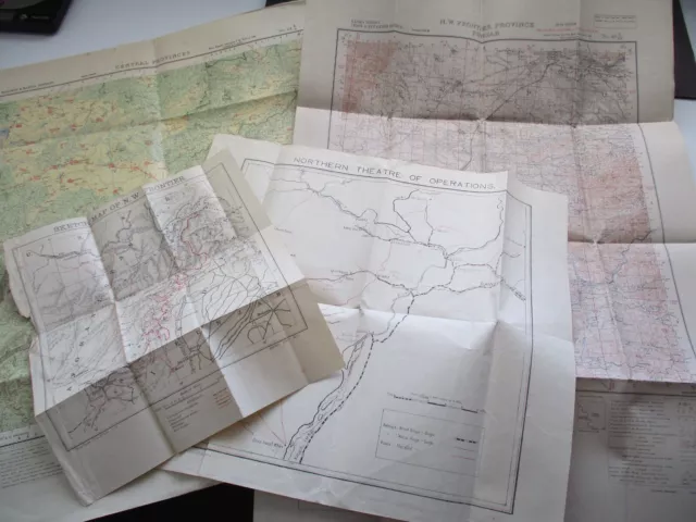 1920's-1940's? INDIA Folding Paper Maps x 4 N. W. FRONTIER Punjab BALAGHAT..&c