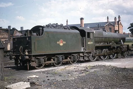 Original colour slide of 45577 LMR Jubilee steam loco