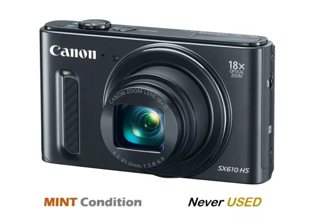 Canon PowerShot SX610 HS 20.2MP Digital Camera WiFi 18x Zoom Mint Condition