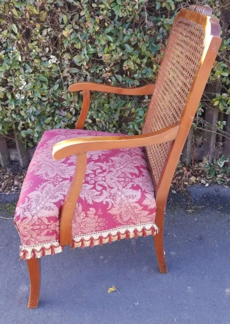Vintage Art Deco Bergere Style Chair Cane Back 3