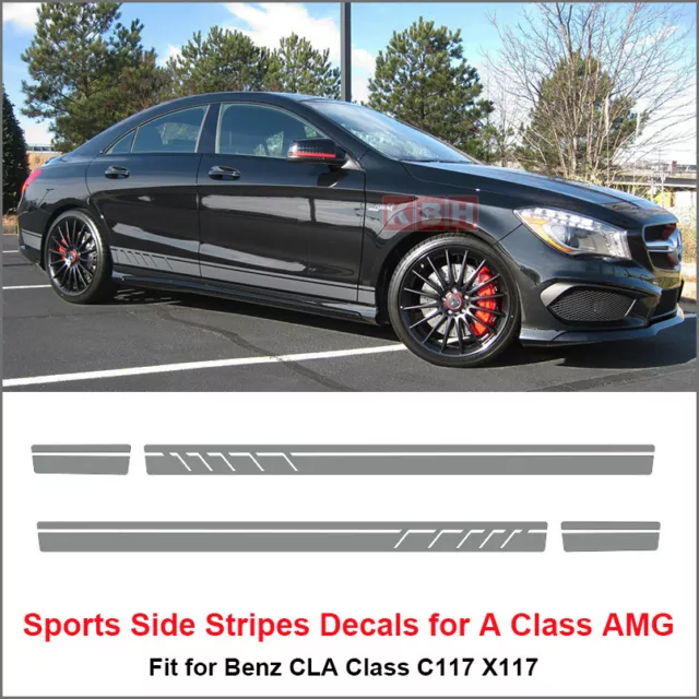 Side Decals, for Mercedes Benz CLA 45 W117 C117 X117 AMG-5D Carbon
